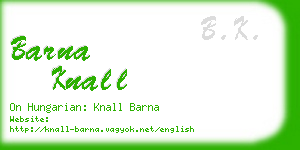 barna knall business card